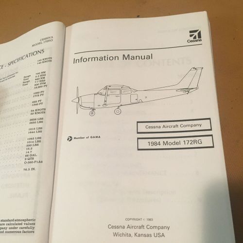 1984 cessna 172rg cutlass rg information manual