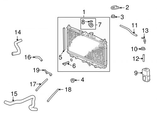 Genuine honda radiator 19010-paa-y52