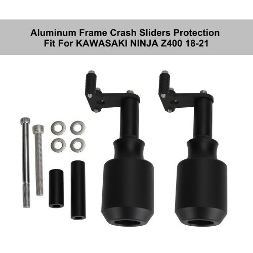 Crash bobbins protector sliders aluminum black for kawasaki ninja z400 18-21 tg