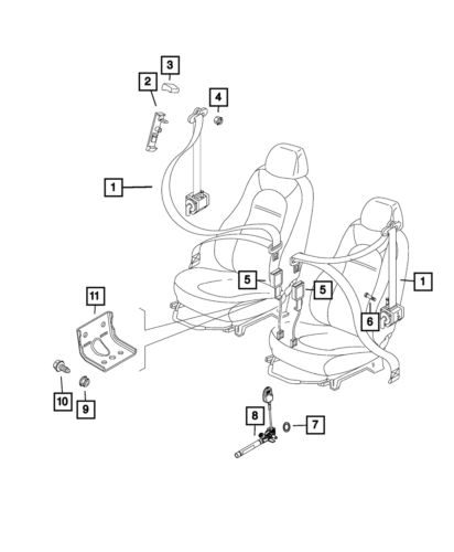 Genuine mopar retractor seat belt left 5yg70lxhaa