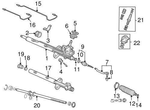 Genuine honda outer tie rod 53560-s3v-a02