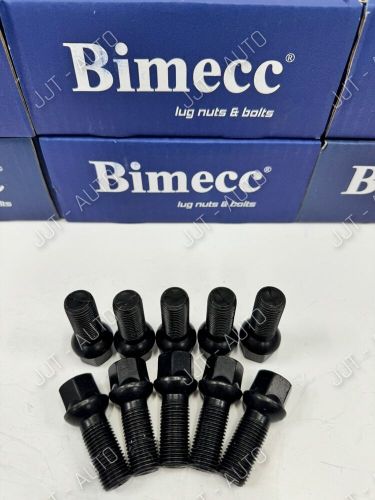 Alloy wheel bolts black fits vw amarok caddy scirroco radius m14x1.5 35mm x 10