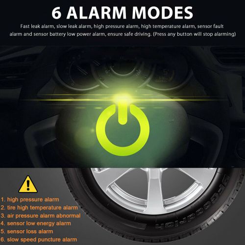 Car tire pressure monitoring system lcd solar tpms + 4 external sensors wireless