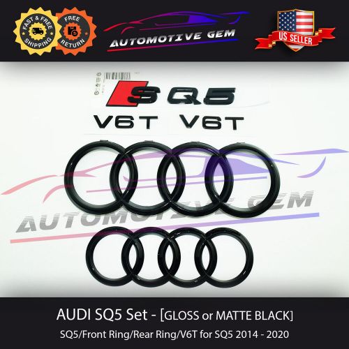 Audi sq5 black ring emblem front grille trunk badge supercharged set 2014-2020