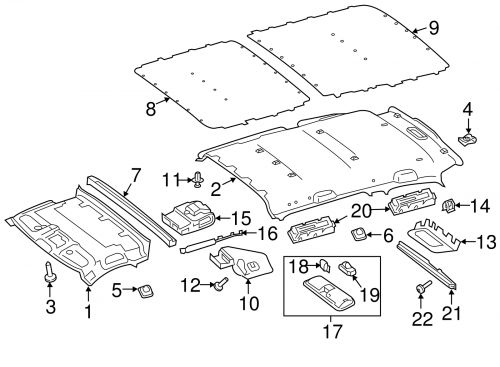 Genuine mercedes-benz map lamp assembly 44790065097h52