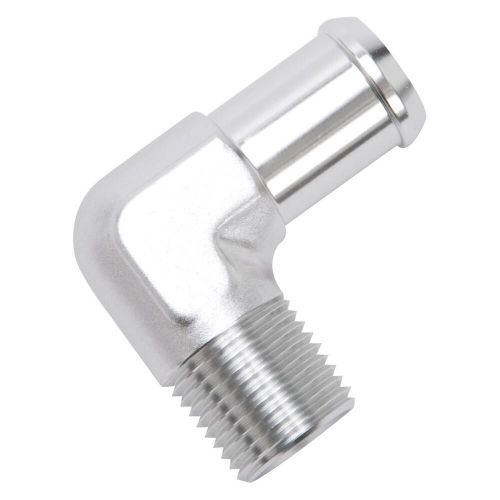 Edelbrock 8166 pipe to hose barb fitting, 3/4 to 1/2, clear anodized