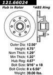 Centric parts 121.66024 front disc brake rotor