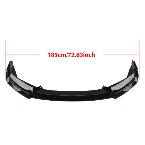 Painted gloss black for 17-21 civic si &amp; hatchback led front bumper spoiler lip