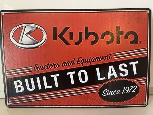 Kubota metal sign - aluminum poster farming equipment - mowers - zero turn