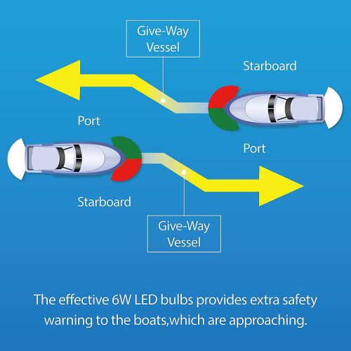 Boat navigation lights red and green 12 led marine navigation light boat light