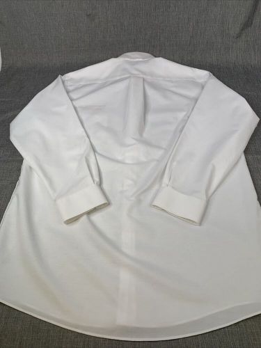 Dodge ram oxford button down long sleeve white mens cintas sz 17.5 in