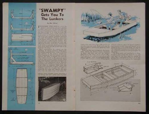 12&#039; flat bottom scow fishing boat 1959 how-to build plans *swampy*