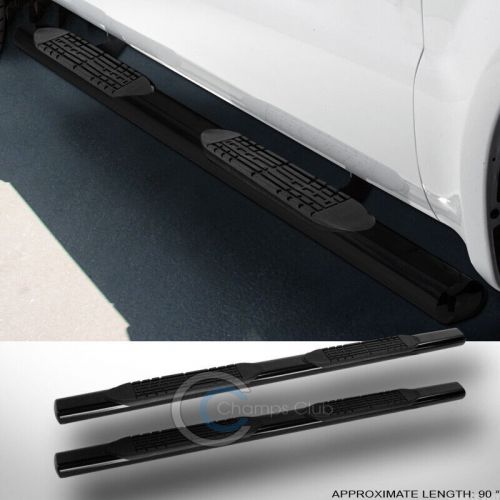 Fits 04-24 nissan titan crew 4&#034; oval hd black side step nerf bars running boards