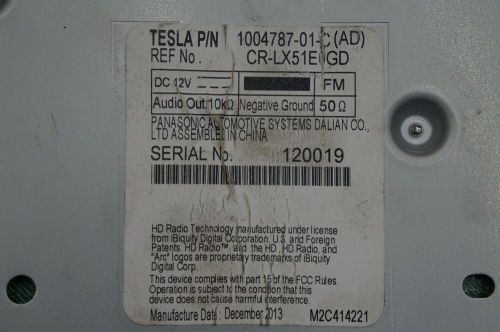 Panasonic satellite radio tuner module ecu ecm 1004787-01-c oem tesla s 2014