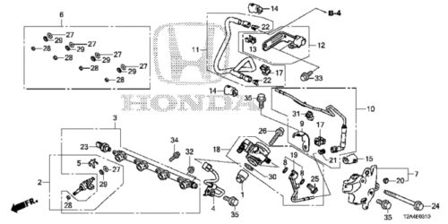 Genuine honda fuel injector seal 91308-5a2-a01