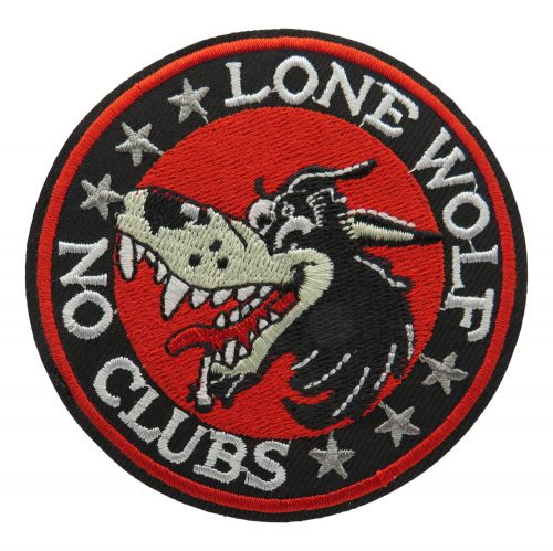 Lone wolf no club patch ironing patch biker patch motorcycle-