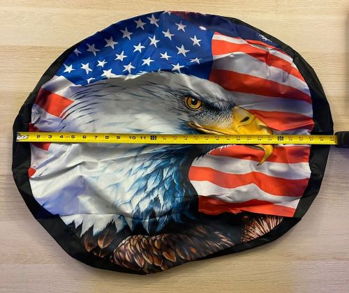 14” us american flag eagle spare tire wheel cover for jeep truck suv camper rv