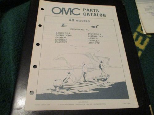 1984 omc evinrude johnson 40 hp commercial outboard parts catalog manual