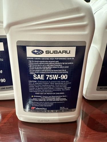 Genuine subaru high performance gear oil 75w 90 soa427v1700 12 quarts