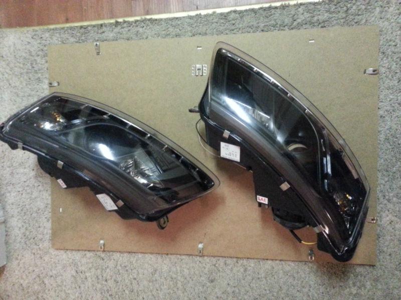 2005-2008 audi a6 r8 drl led projector black headlights head lights lamp pair