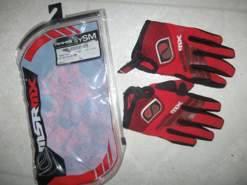 Youth racing gloves red motocross msrmx off road motocross sz ysm