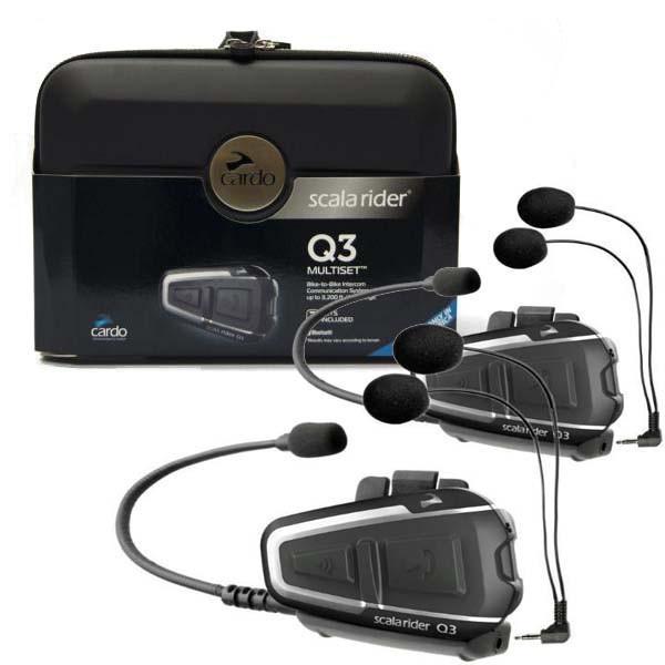 Brand new!! cardo scala rider q3 multiset, 2 headsets, gps, bluetooth, mp3, 