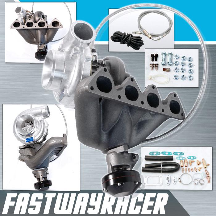 Civic integra b-series dohc t3/60-1 t3 turbo charger kit top mount cast manifold