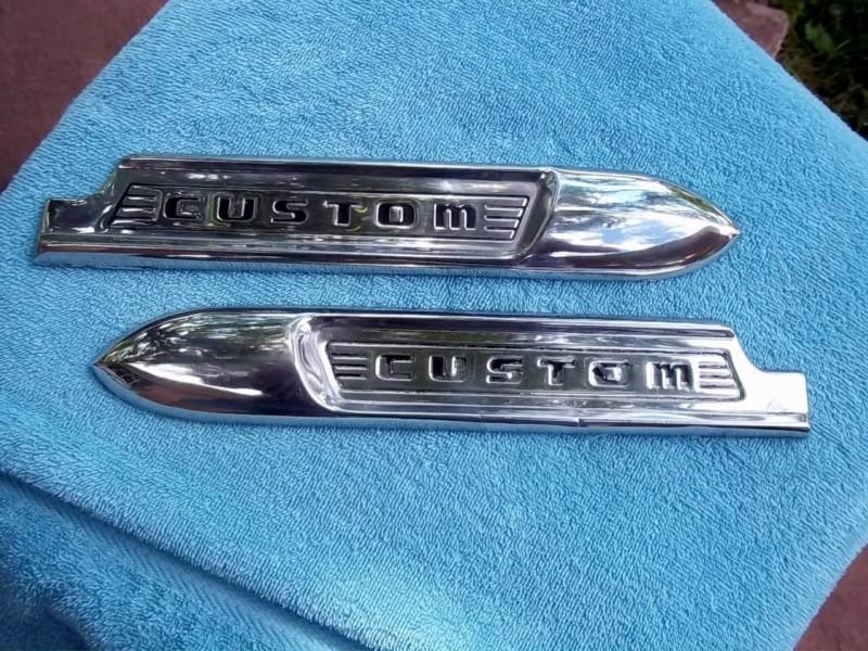 1951 ford custom front fender spears stainless left and right side original pair
