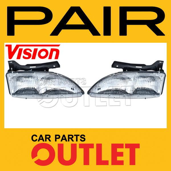 New 95 96 97 98 99 cavalier head light lamp 2/4dr ls z24 l+r pair assembly chevy