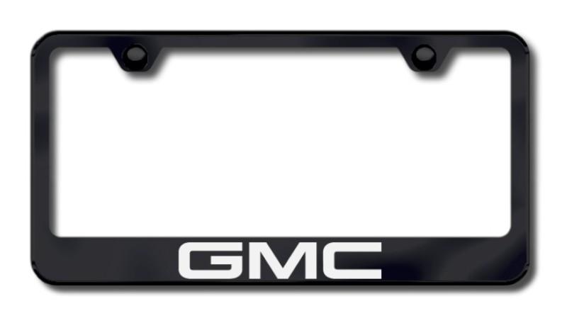 Gm gmc laser etched license plate frame-black made in usa genuine