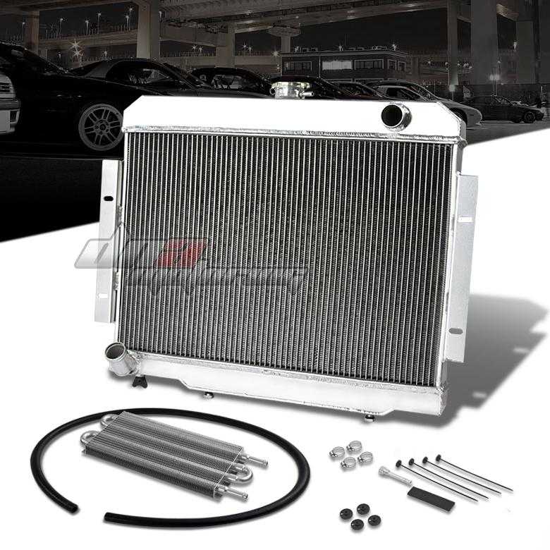 72-86 jeep cj5/cj6/cj7 3-row/core full aluminum radiator+transmission oil cooler