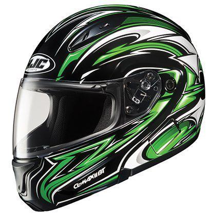 Hjc cl-max 2 atomic bt medium / med modular flip-up motorcycle helmet green