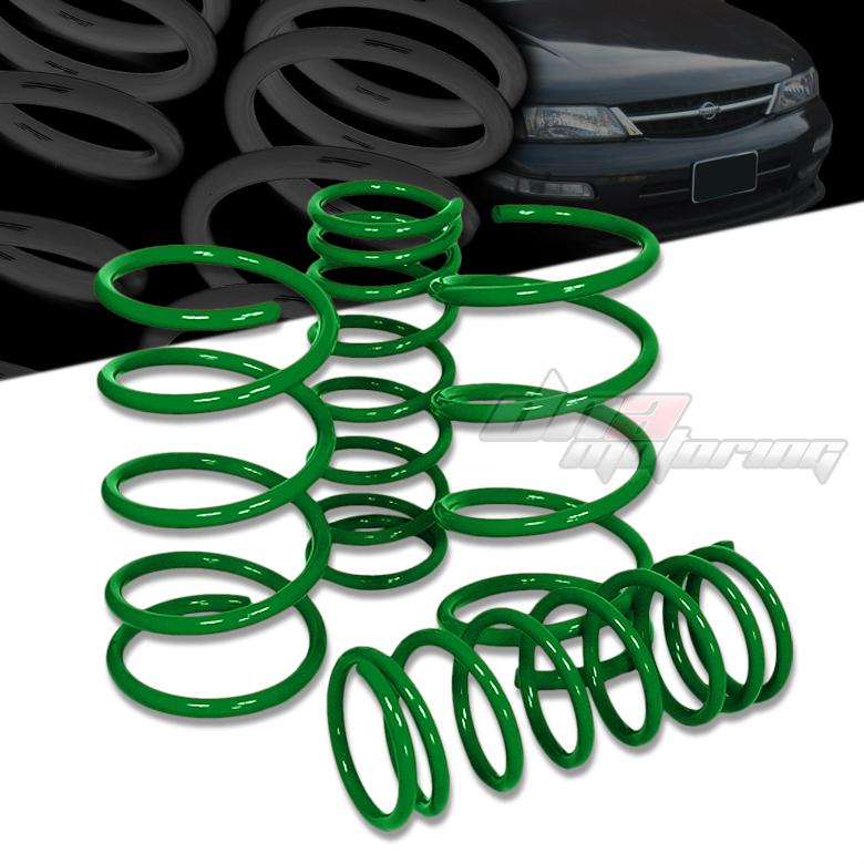 95-99 nissan maxima a32 2"drop suspension green racing lowering spring 275f/225r