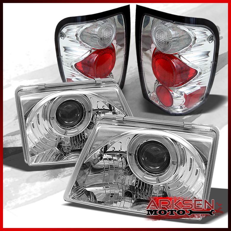 98-00 ranger clear halo projector headlights+clear altezza style tail lights