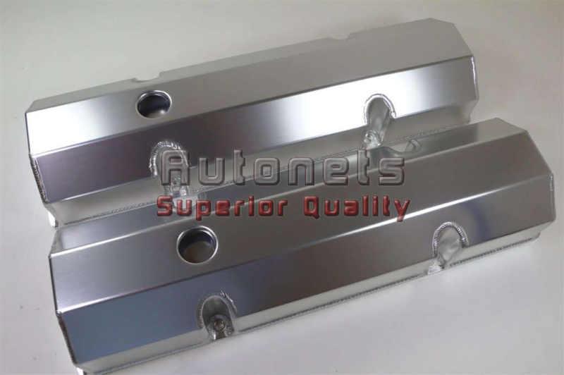 Small block chevy fabricated aluminum valve cover 283 400  flat top smooth sbc