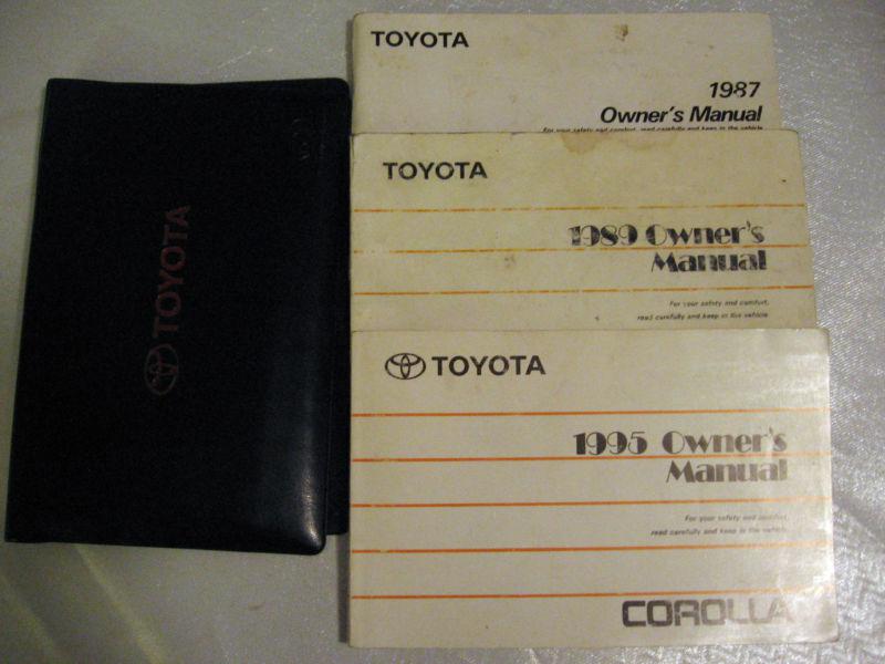 1987,1989 and 1995 toyota owner's manual lot of 3