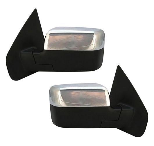 Mirrors power chrome cap left lh & right rh pair set for 04-12 ford f150