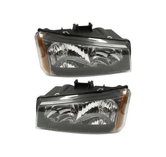 03-04 chevy silverado avalanche pickup truck headlights headlamps pair set