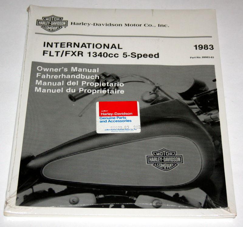 Harley "international" owners manual flt/fxr 1340cc 5-speed #99979-83 nos (60)