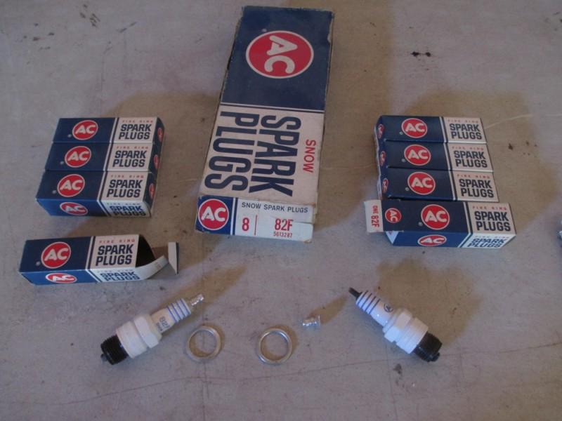 Vintage snowmobile spark plugs ac 82f nos = champion k7 k8 k8g (8) new parts