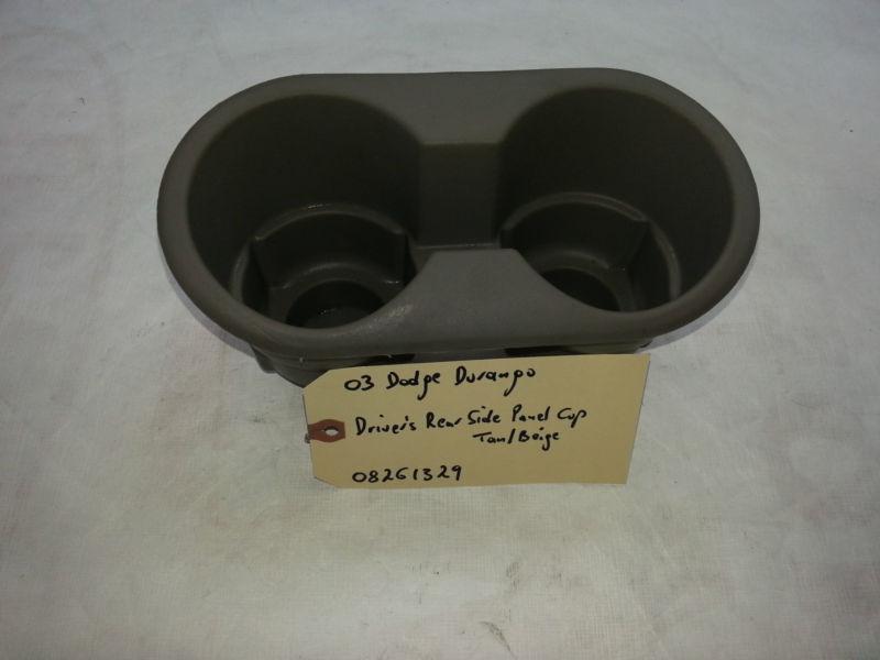 1998-2003 dodge durango dakota front center console tan plastic cup holders