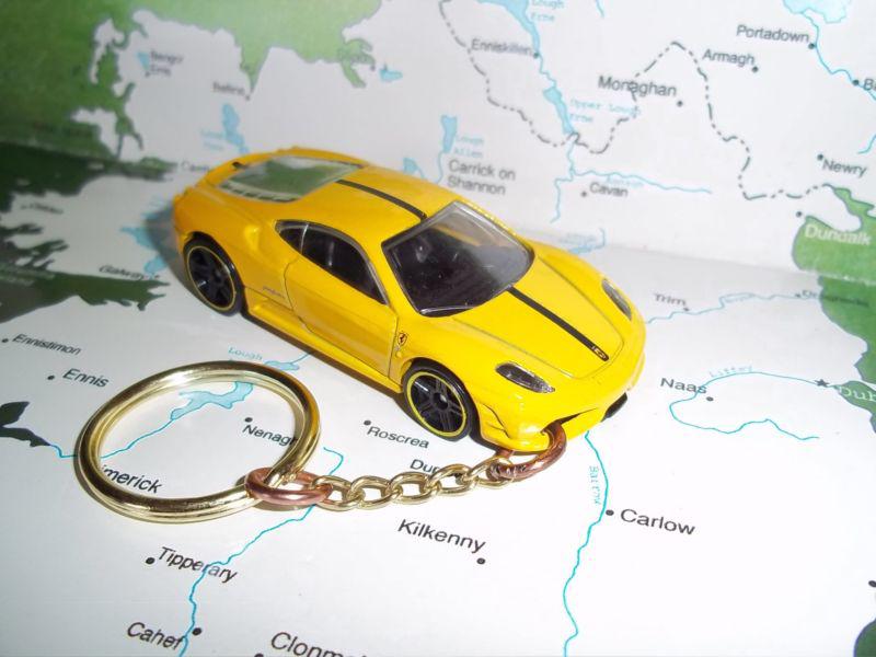 Custom mint keychain 2000's ferrari 430 scuderia,yellow w/black mags