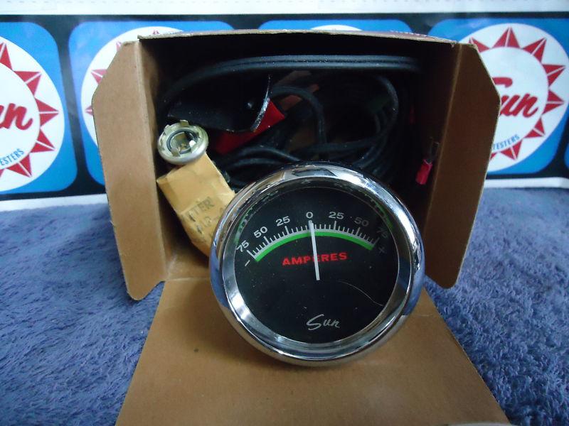 Nos sun green line amp gauge gasser rat hot rod chevy ford mopar