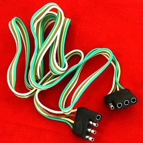 5 ft 4 way wire flat trailer light extension cord plug