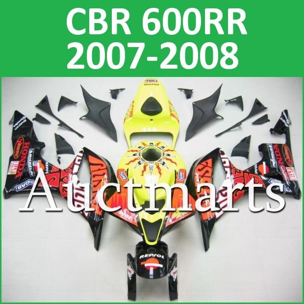 Fit honda 07 08 cbr600rr cbr 600 rr 2007 2008 fairing kit abs plastics h7 c13