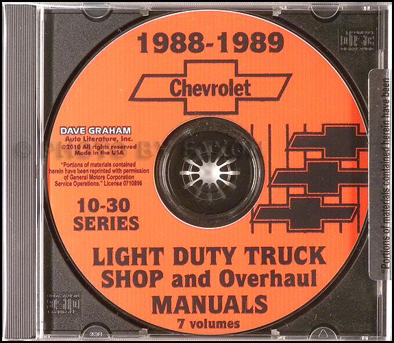 1989 chevy ck pickup shop manual chevrolet truck cheyenne scottsdale silverado