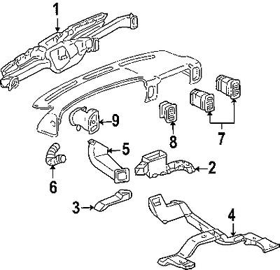 Gmc 15169326 genuine oem factory original outlet duct