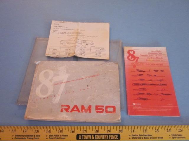 1987 dodge ram 50 factory owners manuals