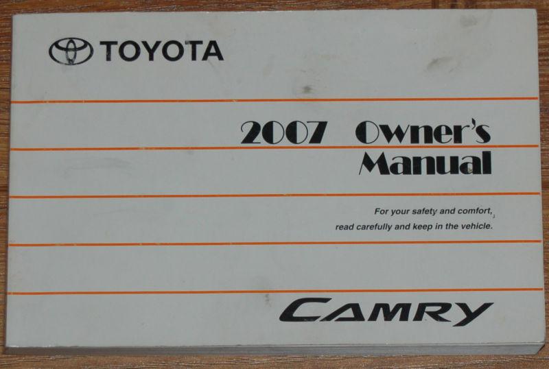 2007 07 toyota camry owners owner's manual book 