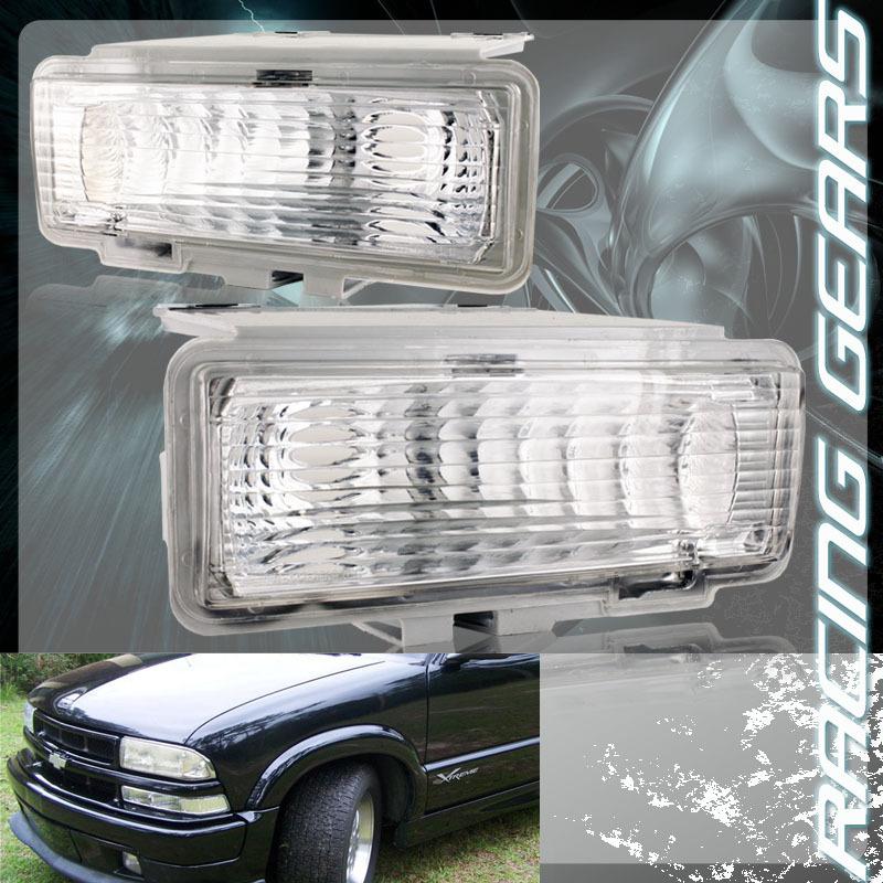 1994-1997 chevrolet s10 blazer chrome housing clear len bumper signal light lamp